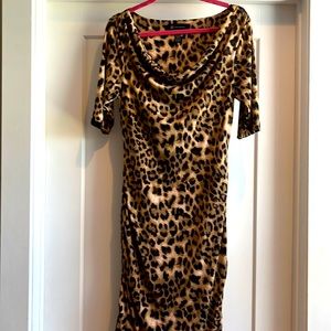 INC Midi dress, bodycon, cheetah /animal print, size L